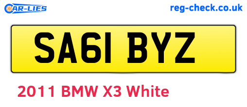 SA61BYZ are the vehicle registration plates.