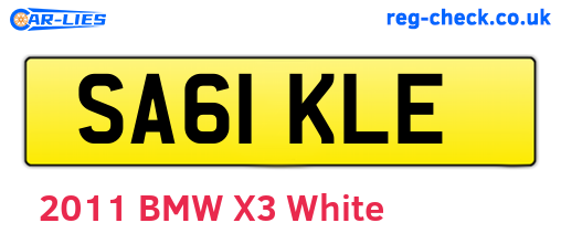 SA61KLE are the vehicle registration plates.