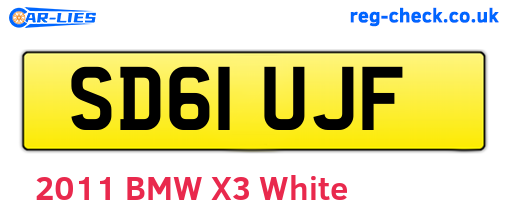 SD61UJF are the vehicle registration plates.