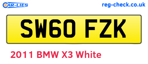 SW60FZK are the vehicle registration plates.