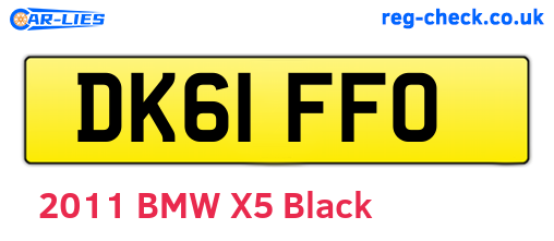 DK61FFO are the vehicle registration plates.