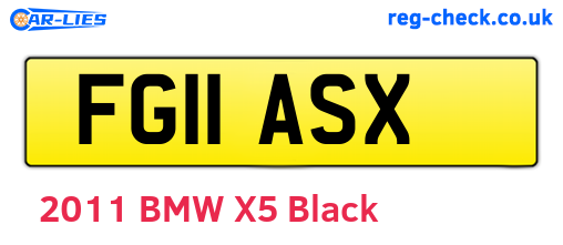 FG11ASX are the vehicle registration plates.