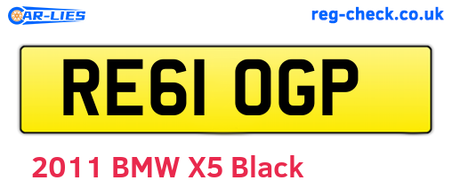 RE61OGP are the vehicle registration plates.