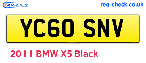 YC60SNV are the vehicle registration plates.