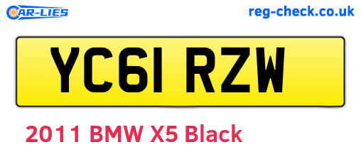 YC61RZW are the vehicle registration plates.