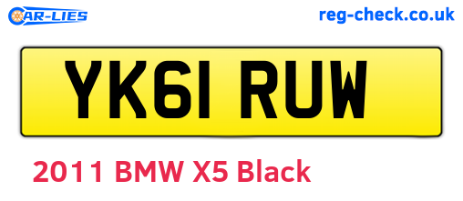 YK61RUW are the vehicle registration plates.