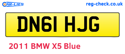 DN61HJG are the vehicle registration plates.
