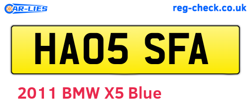 HA05SFA are the vehicle registration plates.
