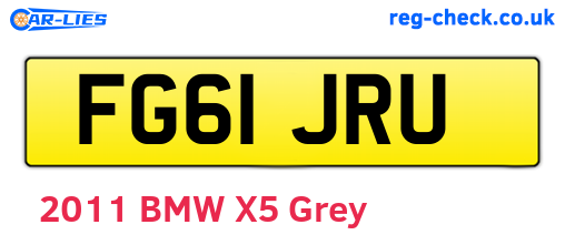 FG61JRU are the vehicle registration plates.