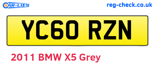 YC60RZN are the vehicle registration plates.