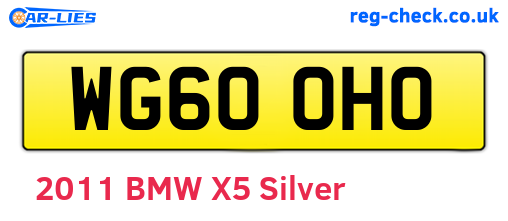 WG60OHO are the vehicle registration plates.