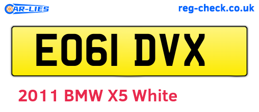 EO61DVX are the vehicle registration plates.