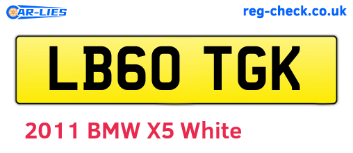 LB60TGK are the vehicle registration plates.