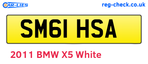 SM61HSA are the vehicle registration plates.