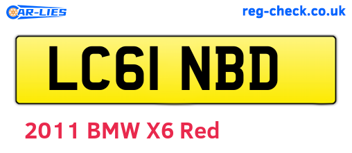 LC61NBD are the vehicle registration plates.