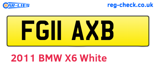 FG11AXB are the vehicle registration plates.