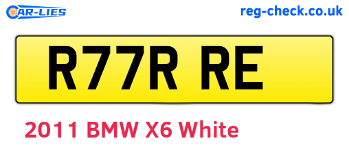 R77RRE are the vehicle registration plates.