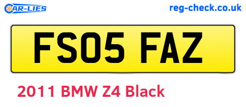 FS05FAZ are the vehicle registration plates.