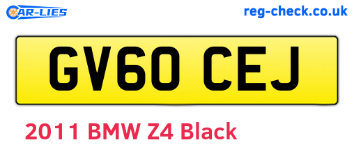 GV60CEJ are the vehicle registration plates.