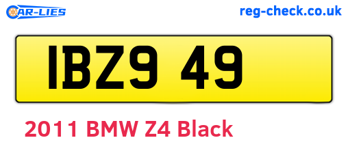 IBZ949 are the vehicle registration plates.