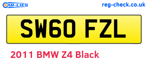 SW60FZL are the vehicle registration plates.
