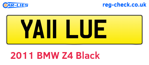 YA11LUE are the vehicle registration plates.