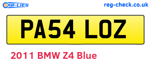 PA54LOZ are the vehicle registration plates.