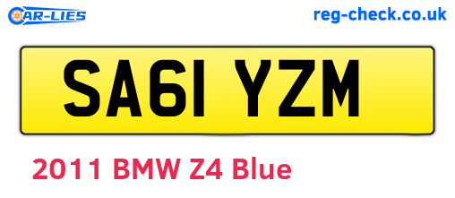 SA61YZM are the vehicle registration plates.