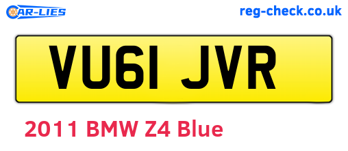 VU61JVR are the vehicle registration plates.