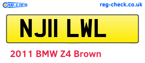 NJ11LWL are the vehicle registration plates.