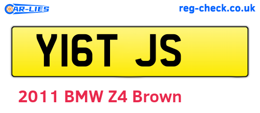 Y16TJS are the vehicle registration plates.