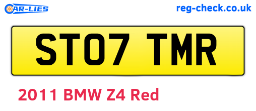 ST07TMR are the vehicle registration plates.