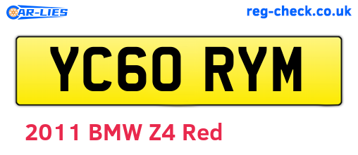 YC60RYM are the vehicle registration plates.