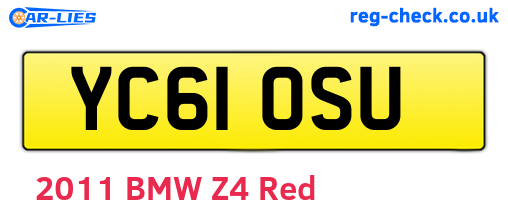 YC61OSU are the vehicle registration plates.