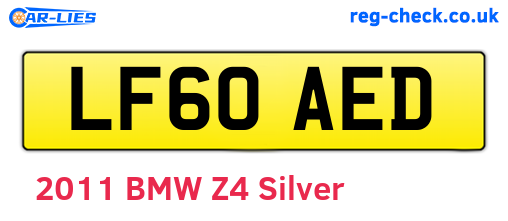 LF60AED are the vehicle registration plates.
