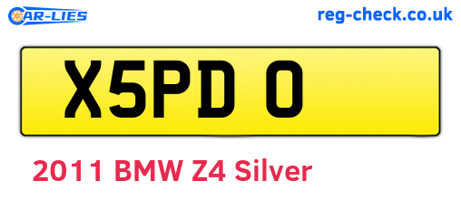 X5PDO are the vehicle registration plates.