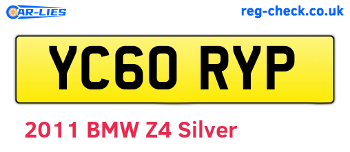 YC60RYP are the vehicle registration plates.