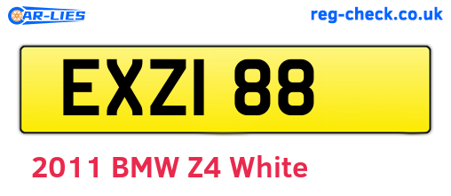 EXZ188 are the vehicle registration plates.