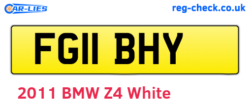 FG11BHY are the vehicle registration plates.