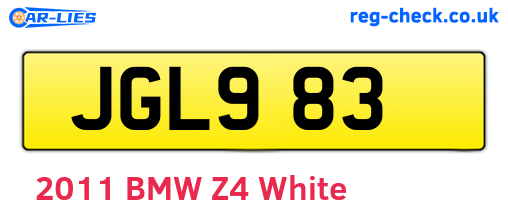 JGL983 are the vehicle registration plates.