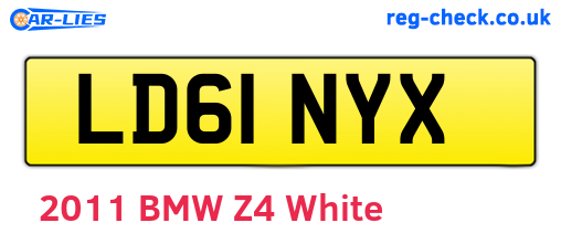 LD61NYX are the vehicle registration plates.
