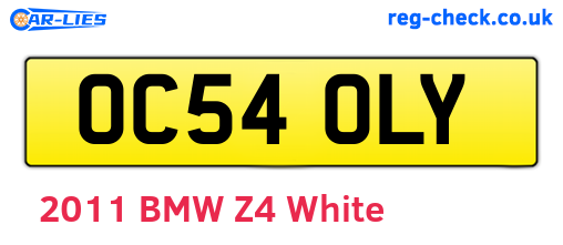 OC54OLY are the vehicle registration plates.
