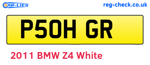 P50HGR are the vehicle registration plates.