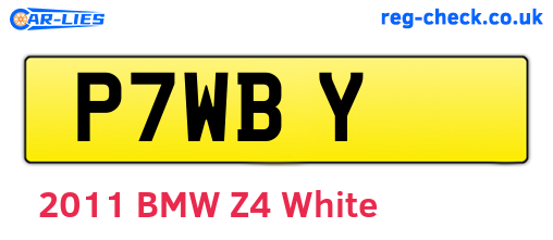 P7WBY are the vehicle registration plates.