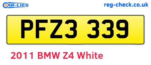PFZ3339 are the vehicle registration plates.