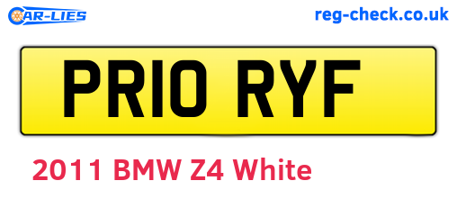 PR10RYF are the vehicle registration plates.