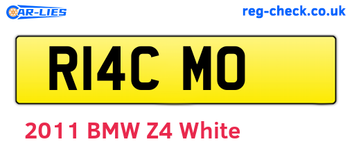 R14CMO are the vehicle registration plates.