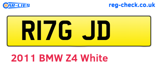 R17GJD are the vehicle registration plates.