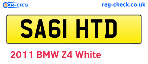 SA61HTD are the vehicle registration plates.