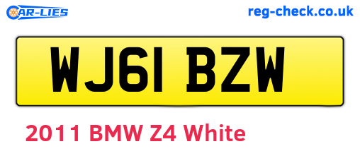 WJ61BZW are the vehicle registration plates.